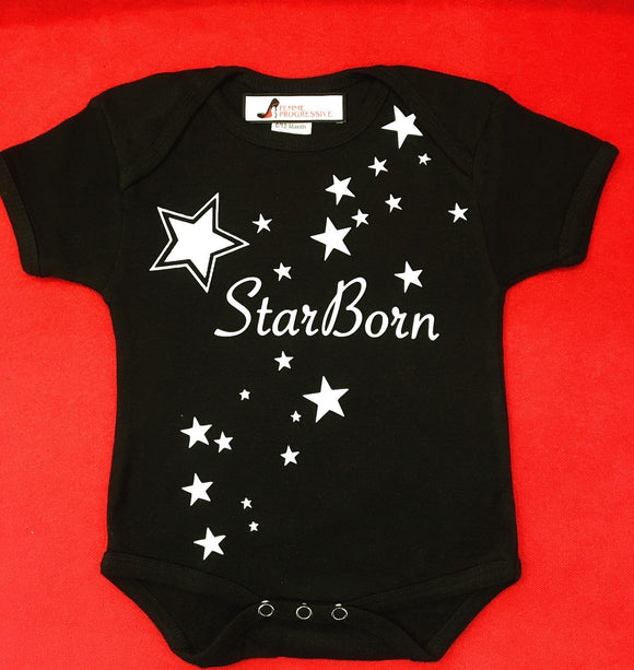 StarBorn  Baby Onesie Black (1 to 6 mo)