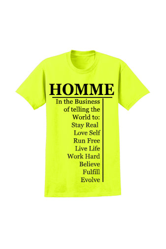 Men Happy Human T shirt Neon