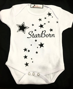 StarBorn  Baby Onesie White (1 to 6 mo)