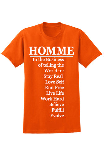 Men Happy Human T shirt Orange