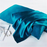 Funda de almohada de seda verde azulado de FP Bedding