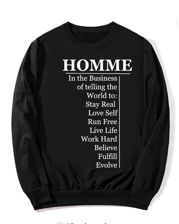 HOMME Happy Humans Sweatshirt Black
