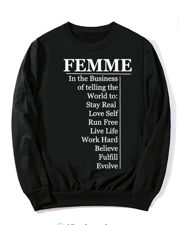 FEMME Happy Humans Sweatshirt Black